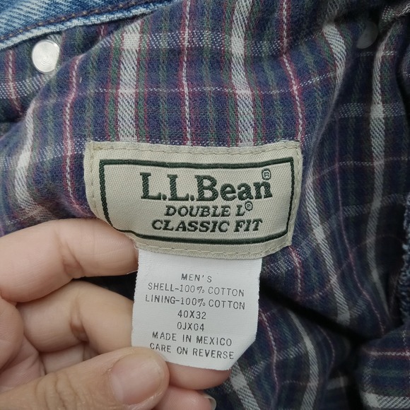 L.L. Bean Jeans Mens 40x31 Classic Work Fleece Lined Insulated Denim Pants - Picture 5 of 10